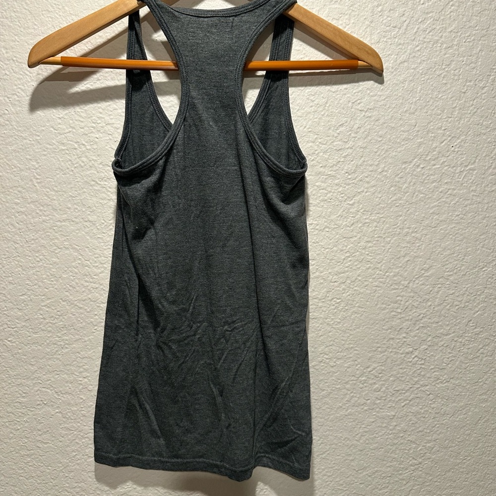 Body Rags Racerback Tank Top | Coffee Gym Cardio | Glitter Graphic | Size Small - Picture 6 of 7